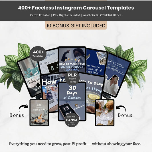 400+ Faceless Instagram Carousel Templates
