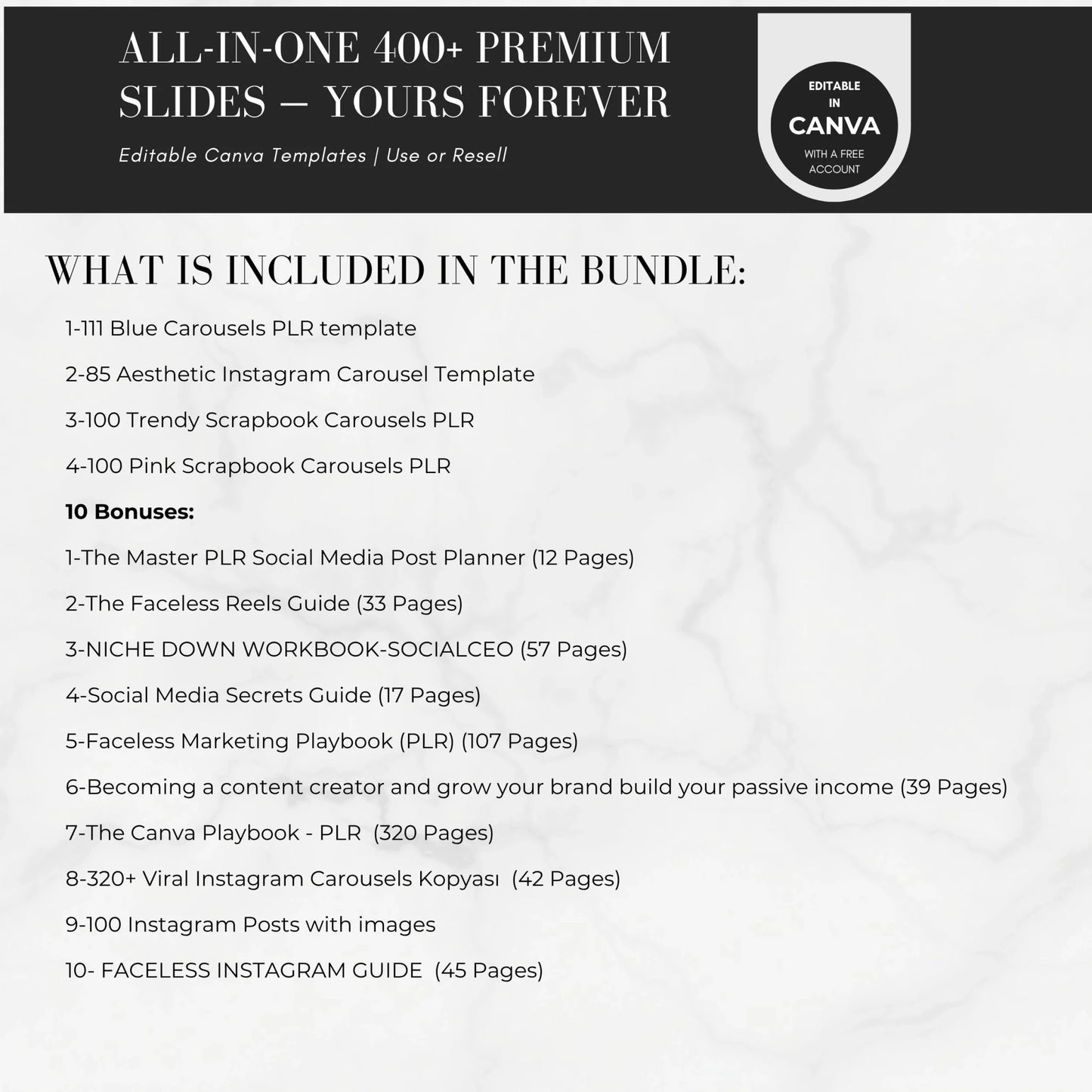 400+ Faceless Instagram Carousel Templates - ArkoTools