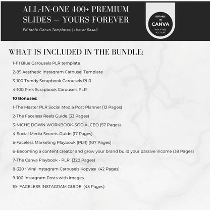 400+ Faceless Instagram Carousel Templates - ArkoTools