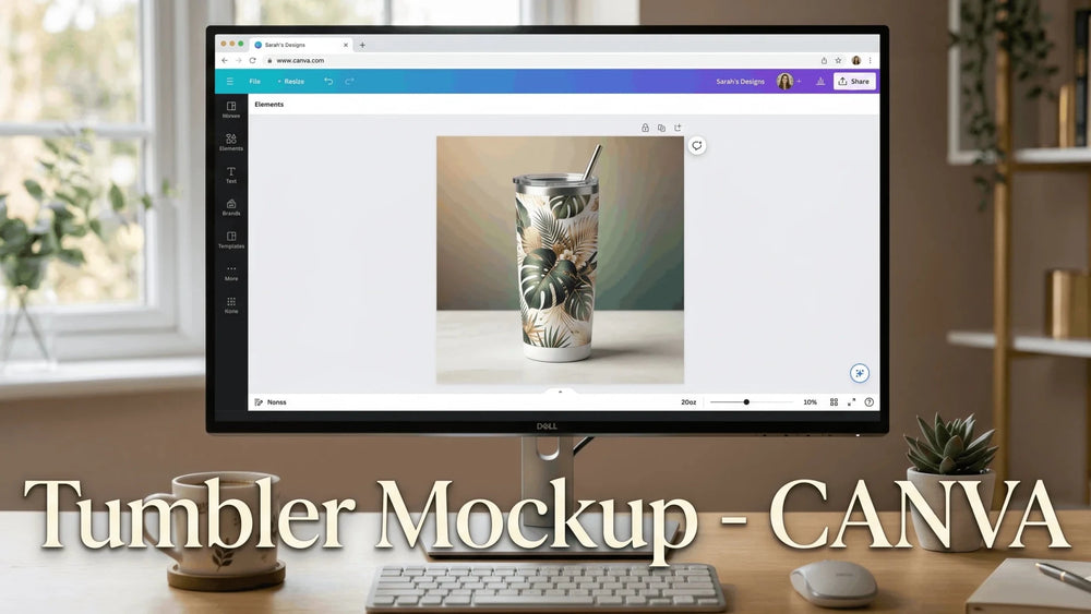 Canva tumbler mockup workflow